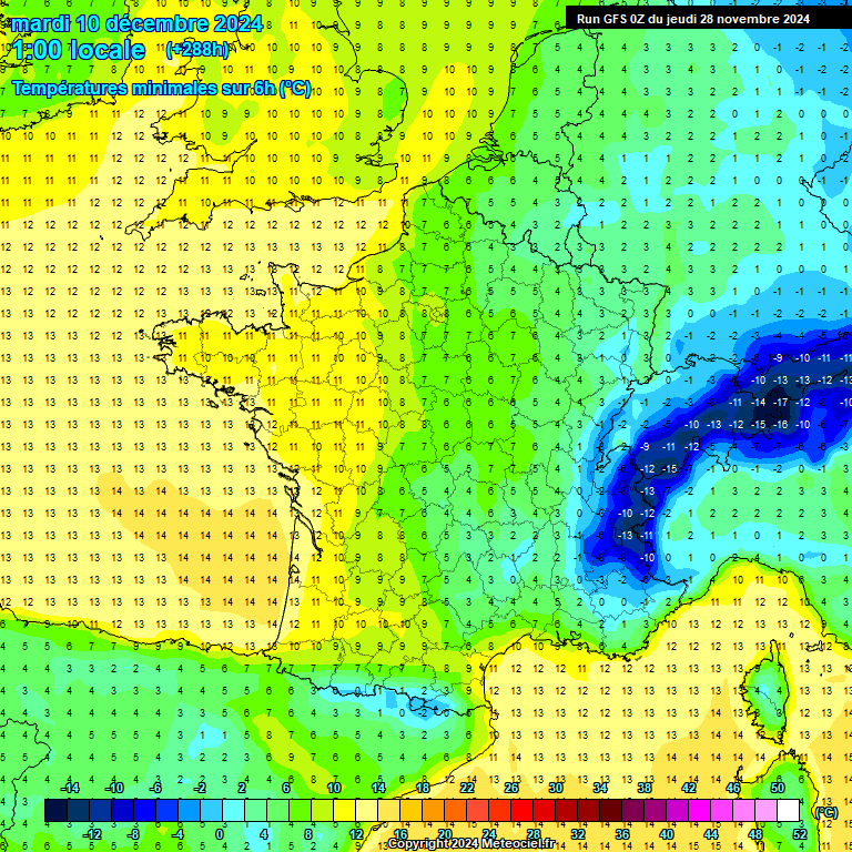 Modele GFS - Carte prvisions 