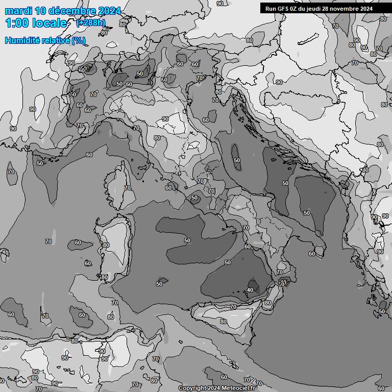 Modele GFS - Carte prvisions 