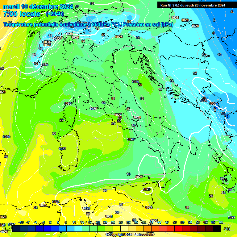 Modele GFS - Carte prvisions 