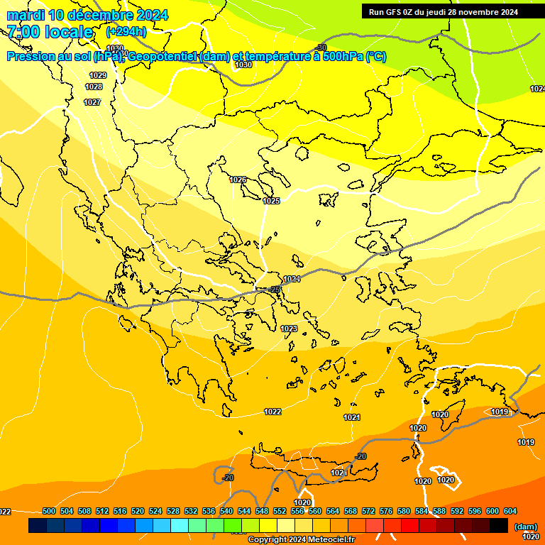 Modele GFS - Carte prvisions 