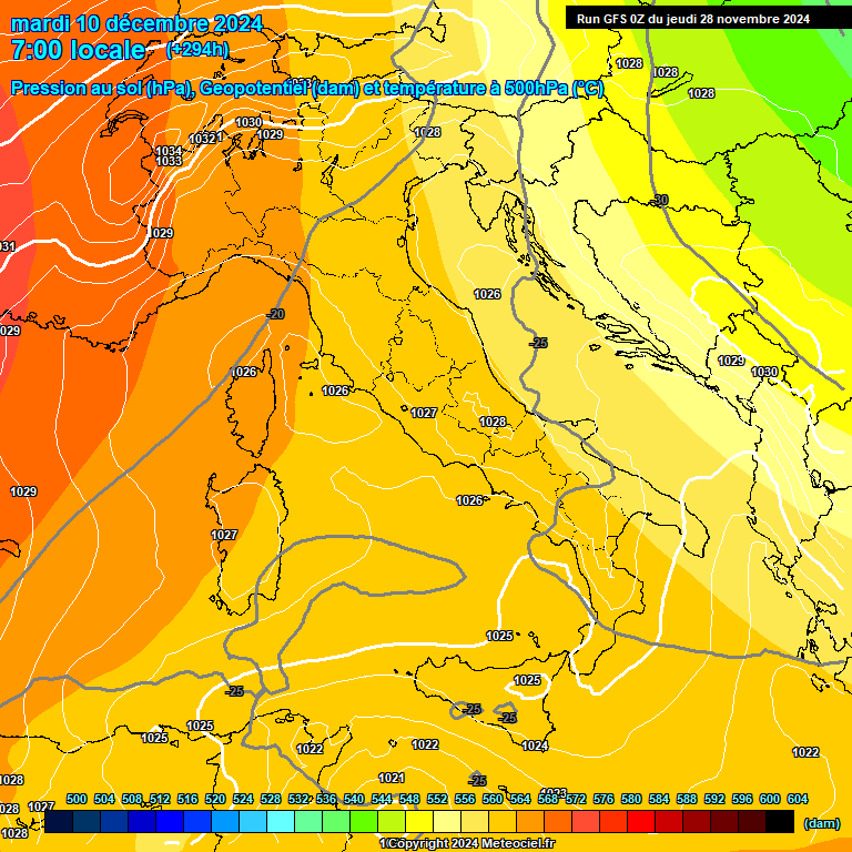 Modele GFS - Carte prvisions 