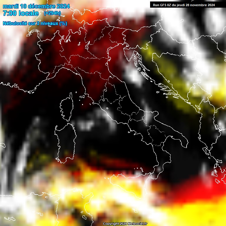 Modele GFS - Carte prvisions 