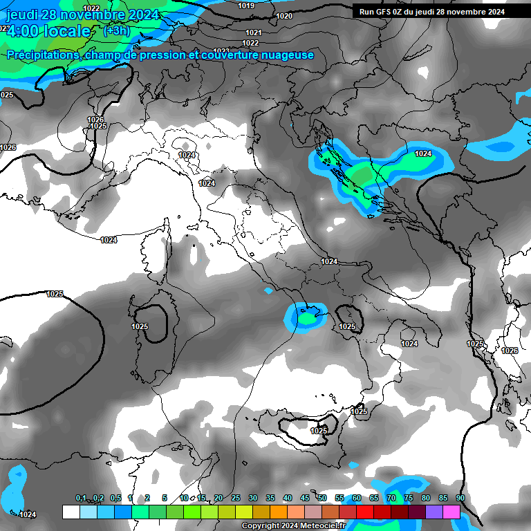 Modele GFS - Carte prvisions 