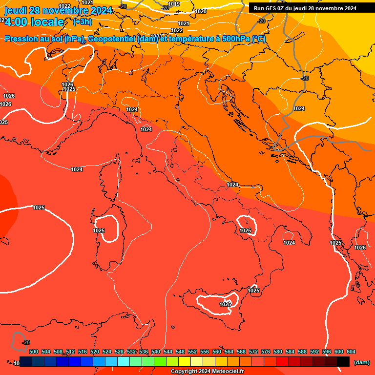 Modele GFS - Carte prvisions 