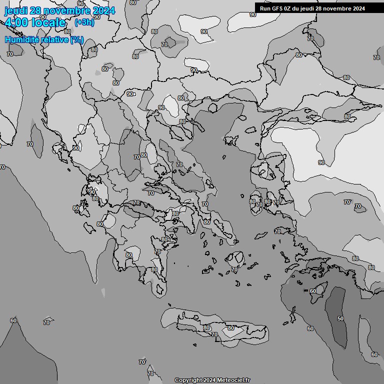 Modele GFS - Carte prvisions 