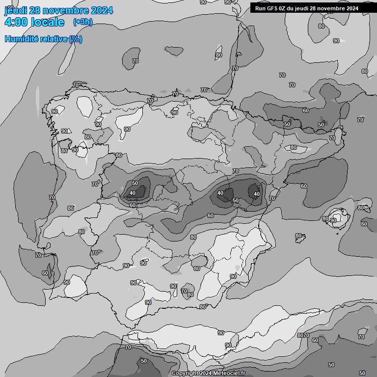 Modele GFS - Carte prvisions 