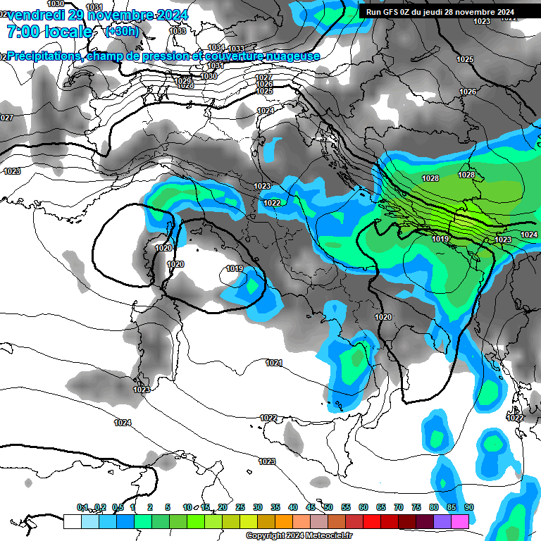 Modele GFS - Carte prvisions 