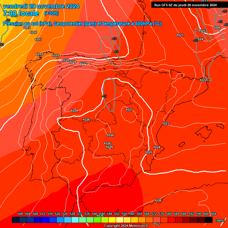 Modele GFS - Carte prvisions 