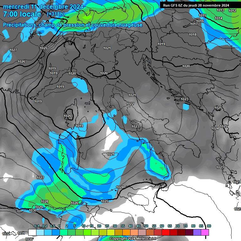 Modele GFS - Carte prvisions 