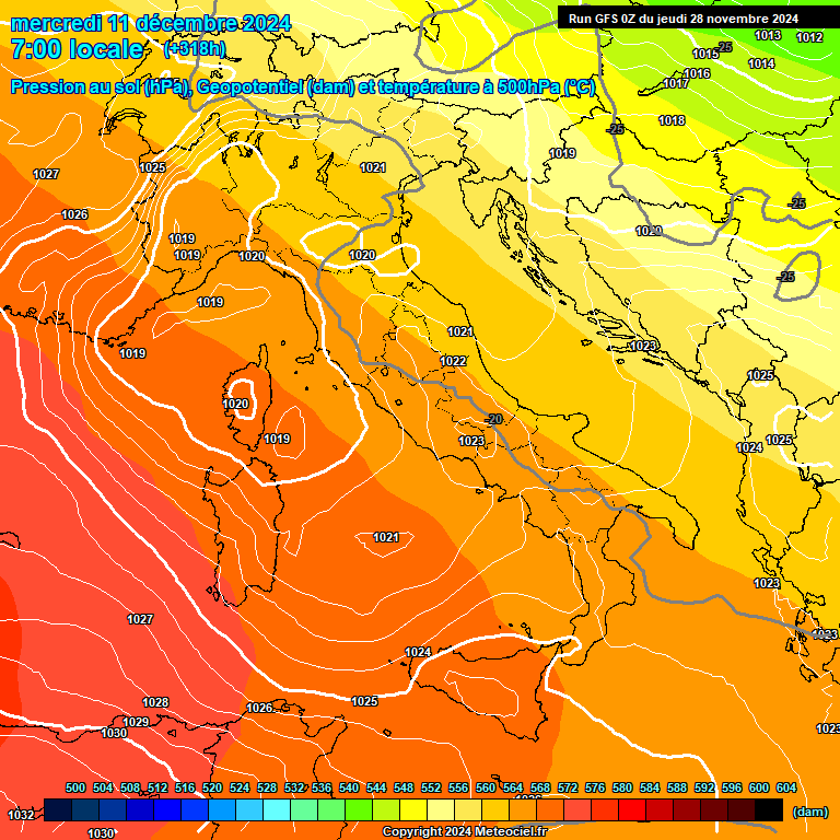 Modele GFS - Carte prvisions 