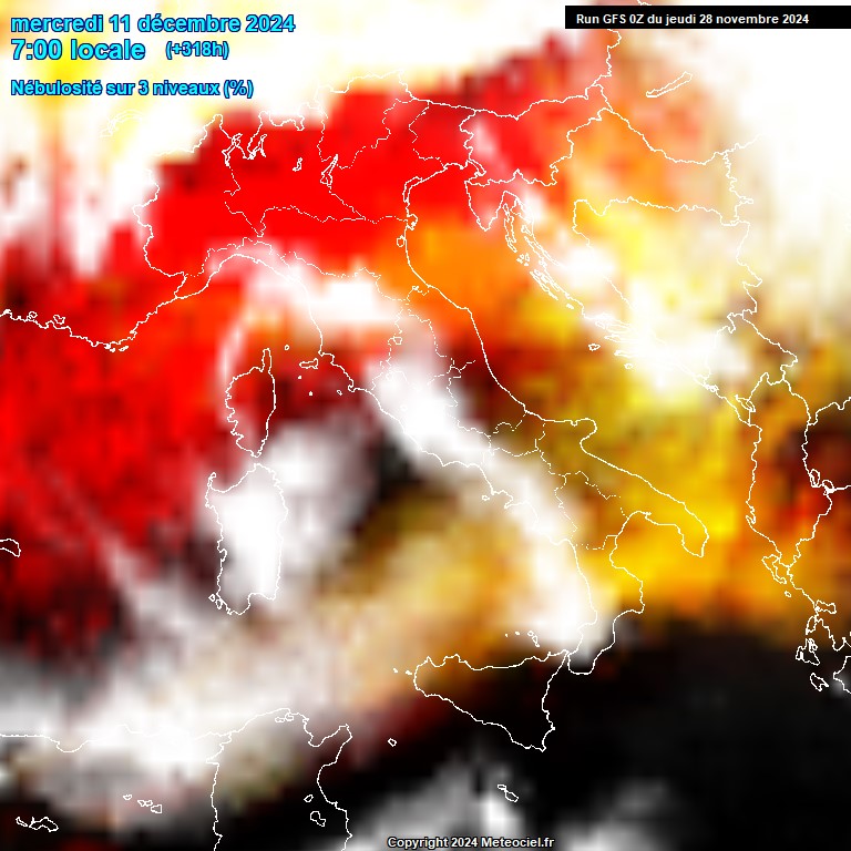 Modele GFS - Carte prvisions 