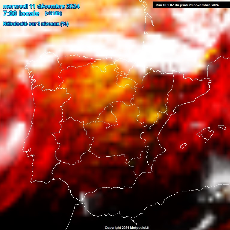 Modele GFS - Carte prvisions 