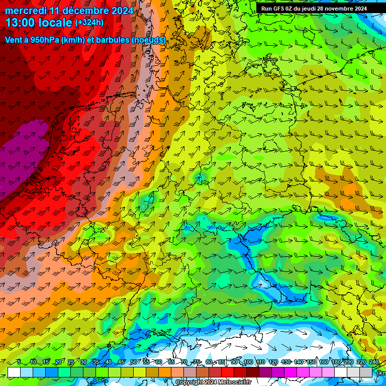 Modele GFS - Carte prvisions 