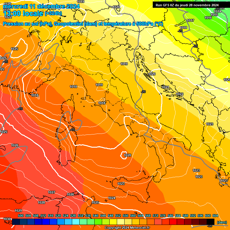 Modele GFS - Carte prvisions 