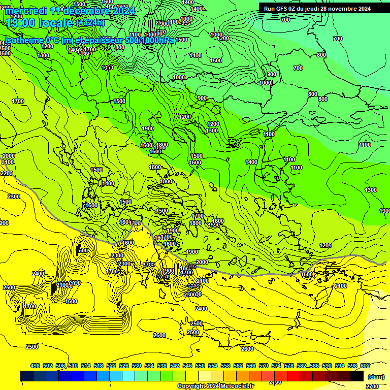 Modele GFS - Carte prvisions 