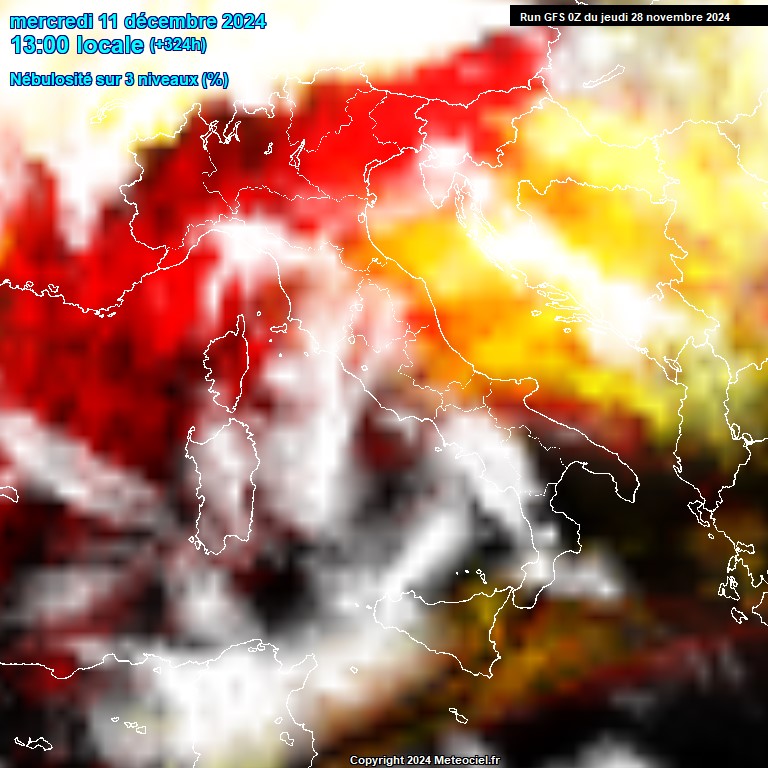 Modele GFS - Carte prvisions 