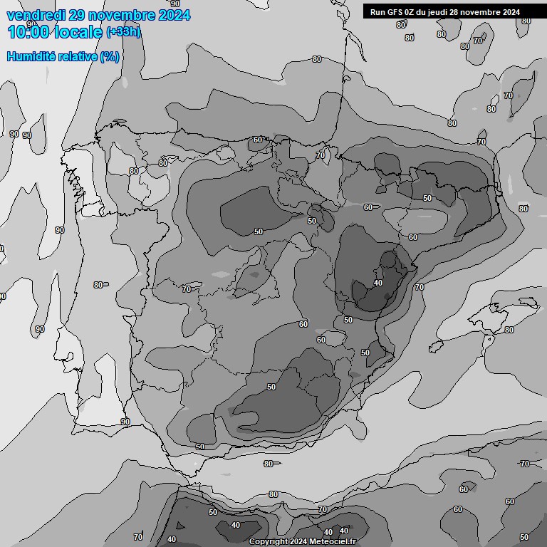 Modele GFS - Carte prvisions 