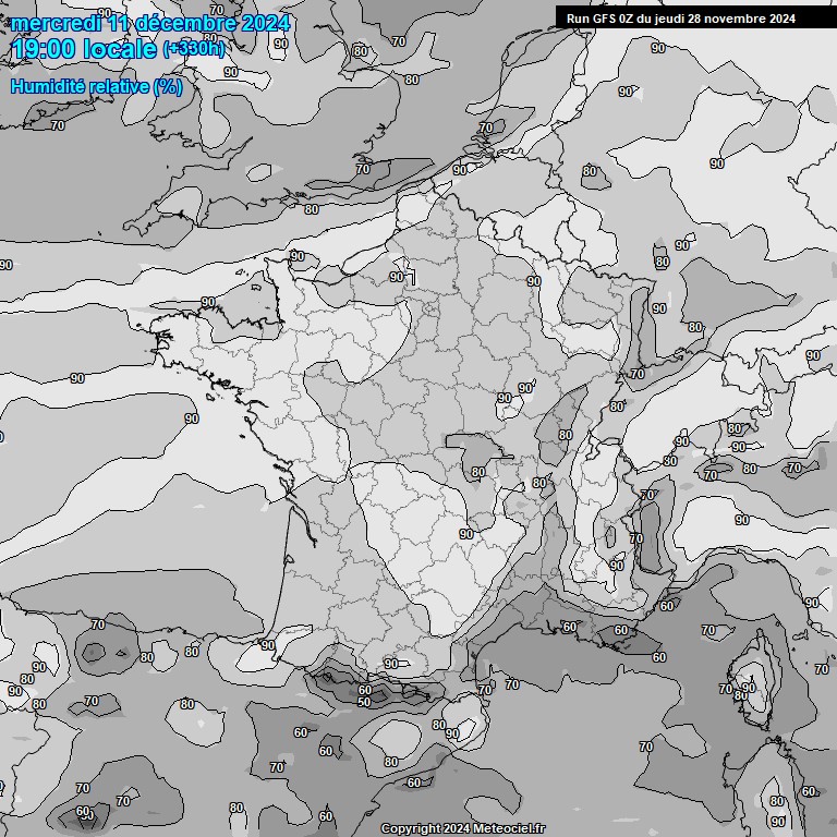 Modele GFS - Carte prvisions 