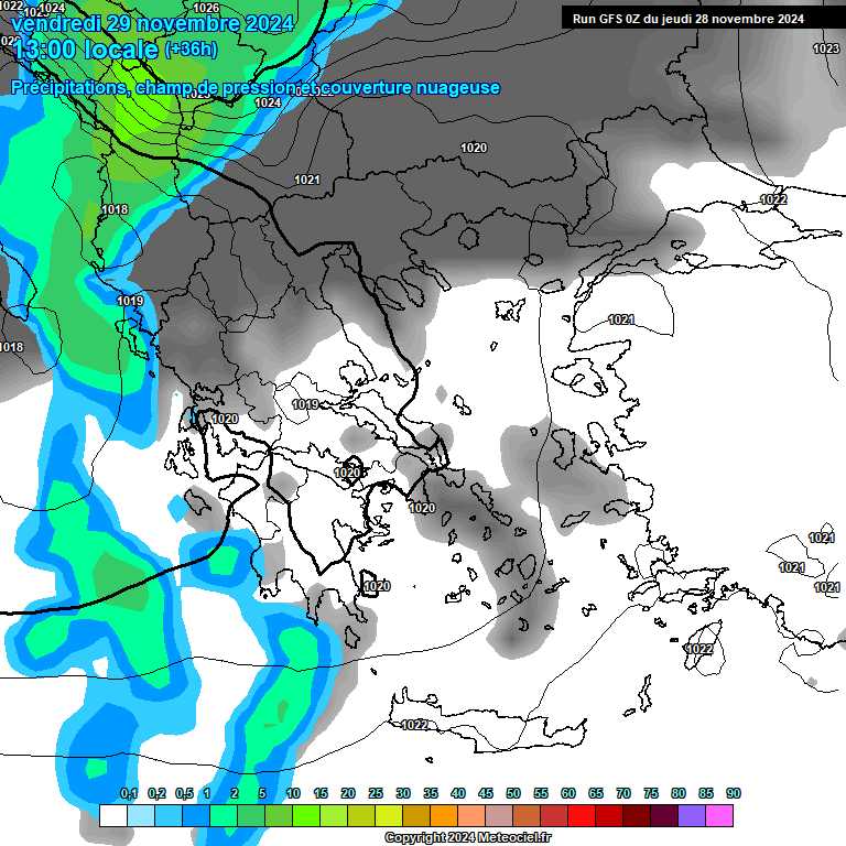 Modele GFS - Carte prvisions 