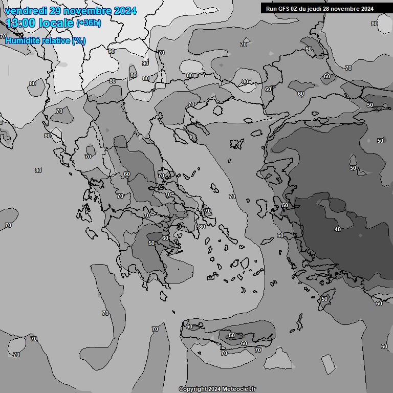 Modele GFS - Carte prvisions 