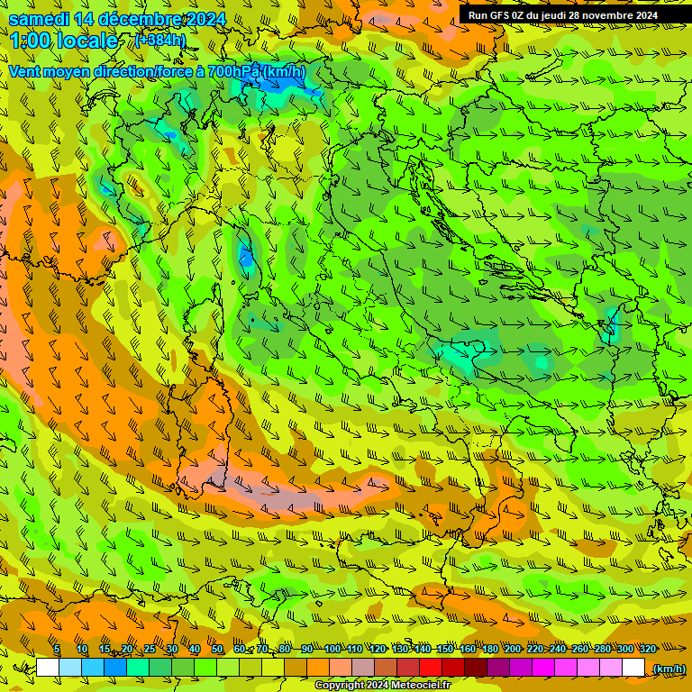 Modele GFS - Carte prvisions 