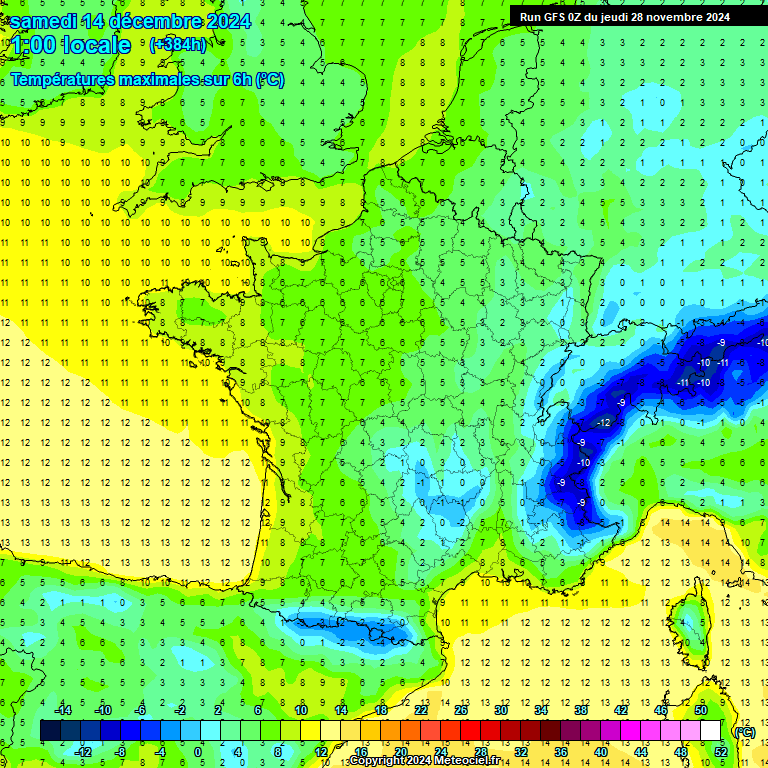 Modele GFS - Carte prvisions 