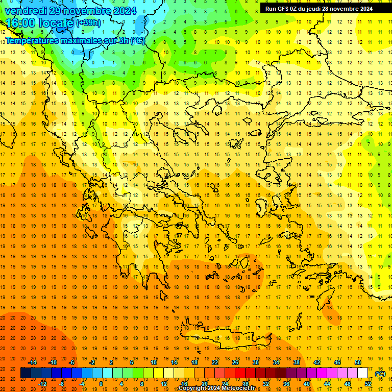 Modele GFS - Carte prvisions 