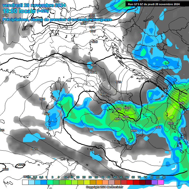 Modele GFS - Carte prvisions 