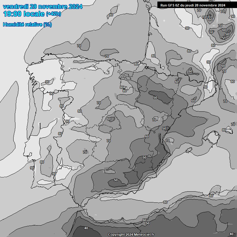 Modele GFS - Carte prvisions 