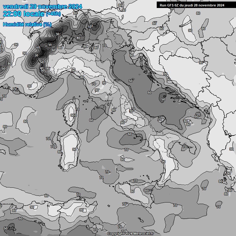 Modele GFS - Carte prvisions 