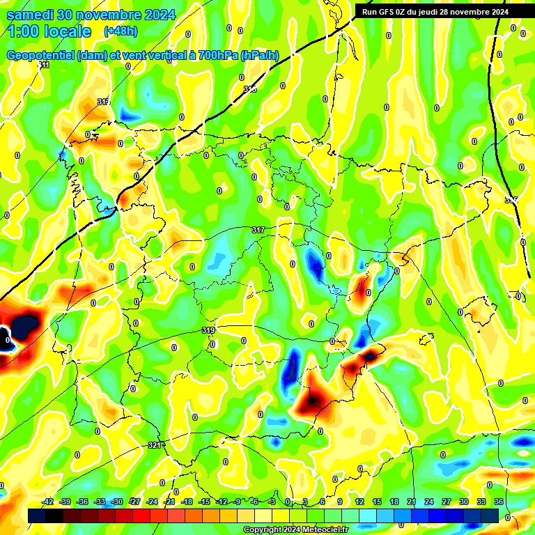 Modele GFS - Carte prvisions 