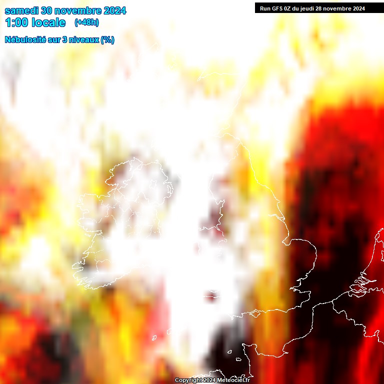 Modele GFS - Carte prvisions 