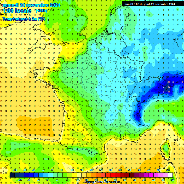 Modele GFS - Carte prvisions 