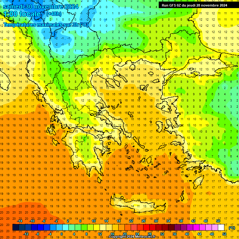 Modele GFS - Carte prvisions 