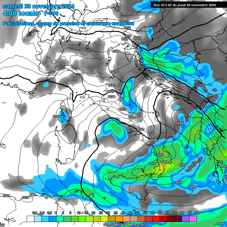 Modele GFS - Carte prvisions 