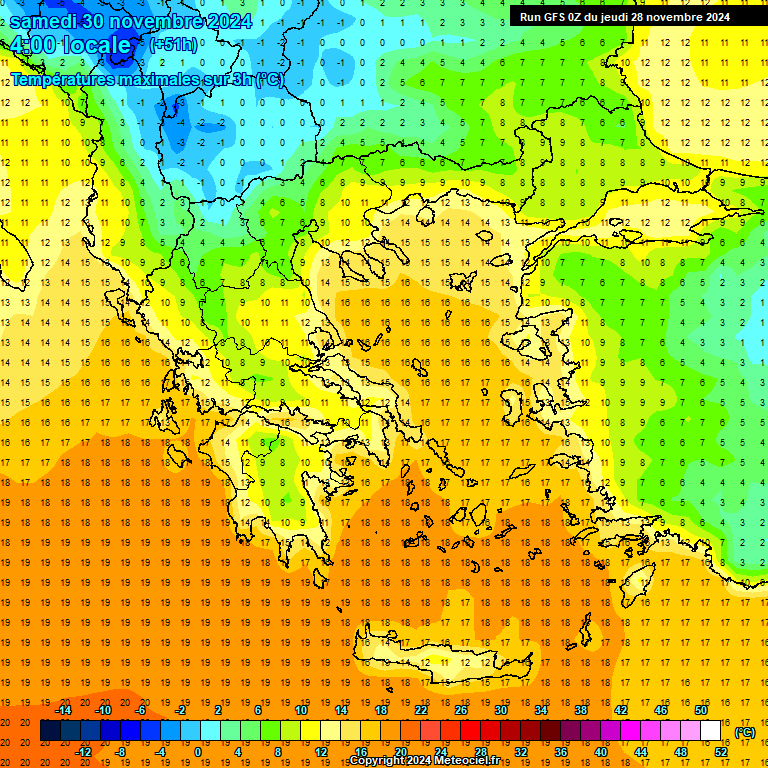 Modele GFS - Carte prvisions 