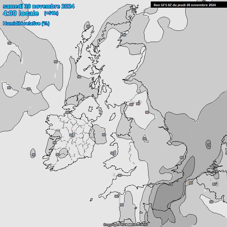 Modele GFS - Carte prvisions 