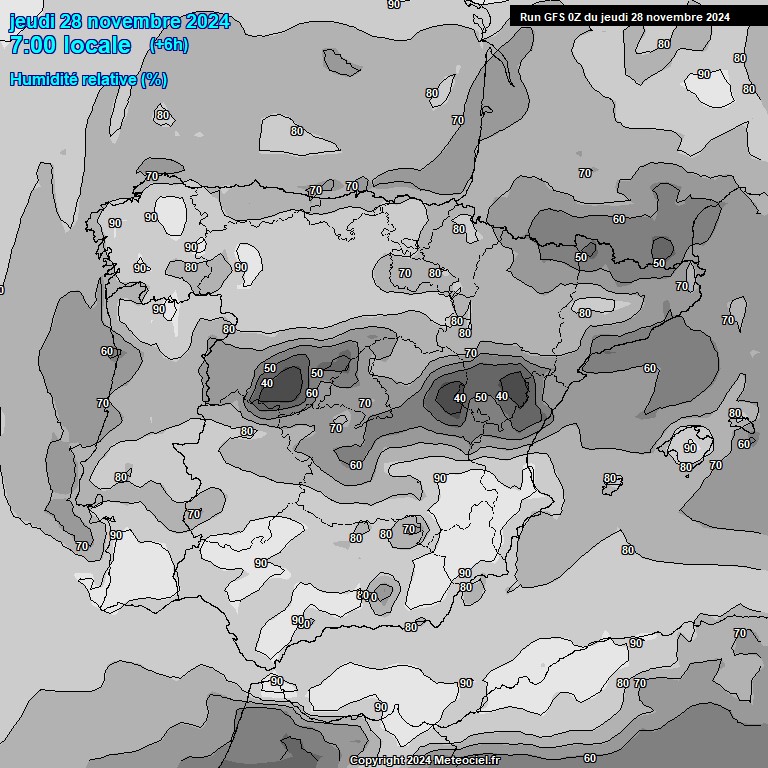 Modele GFS - Carte prvisions 