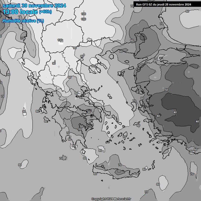 Modele GFS - Carte prvisions 