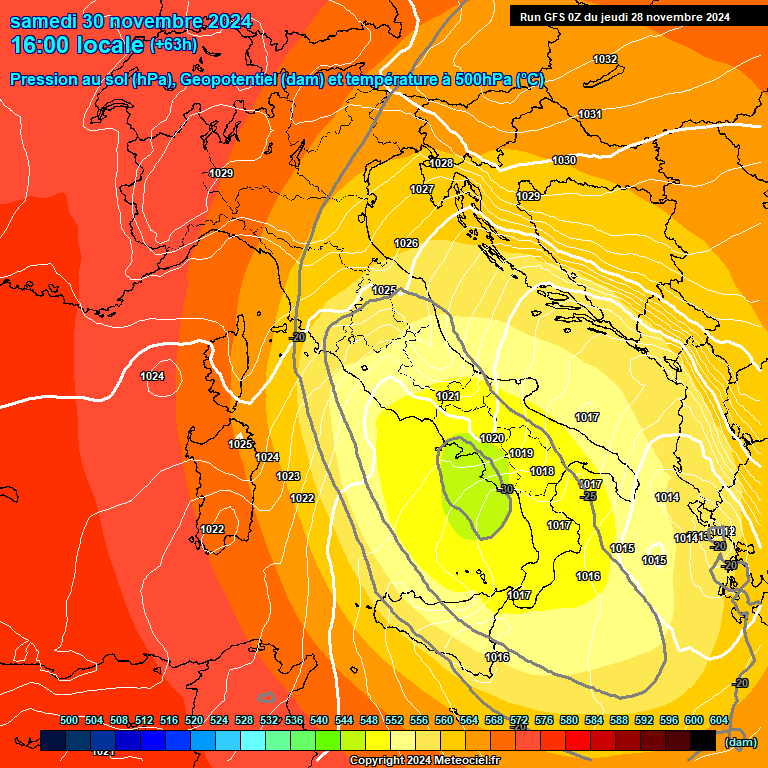 Modele GFS - Carte prvisions 