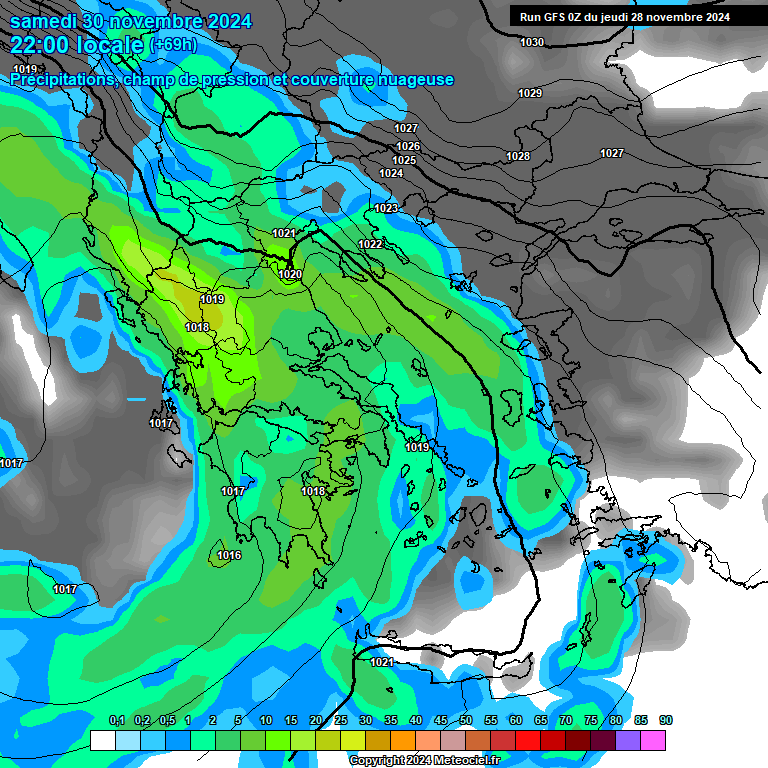 Modele GFS - Carte prvisions 