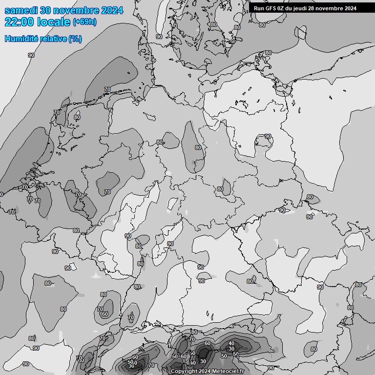 Modele GFS - Carte prvisions 