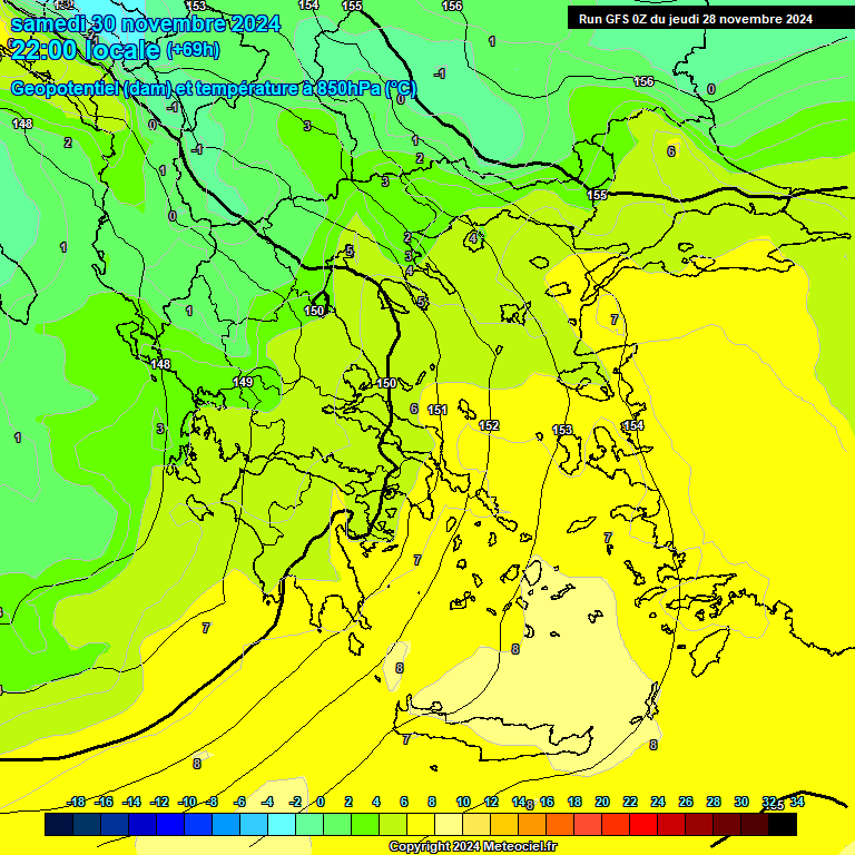 Modele GFS - Carte prvisions 