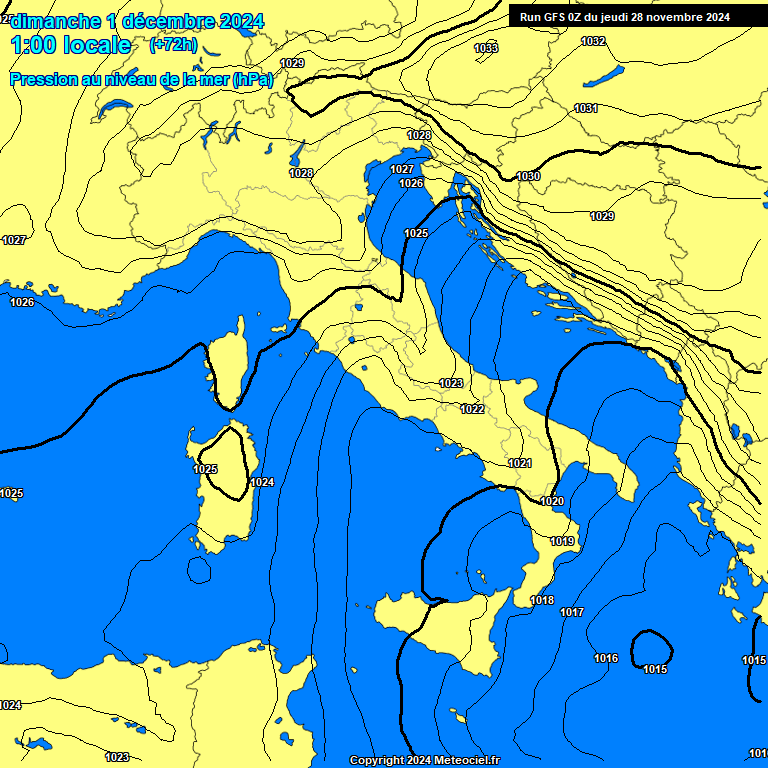 Modele GFS - Carte prvisions 