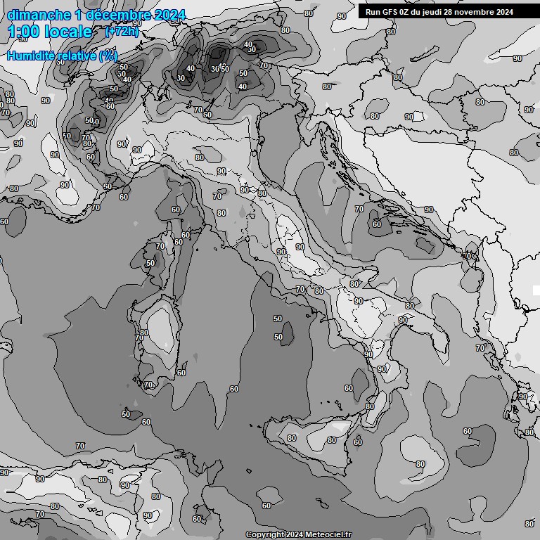 Modele GFS - Carte prvisions 