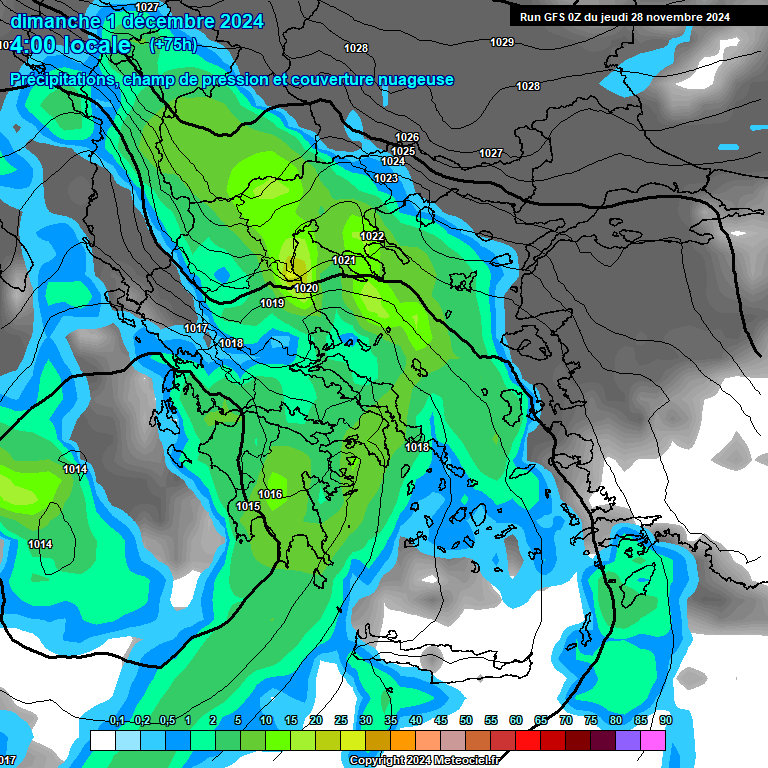 Modele GFS - Carte prvisions 