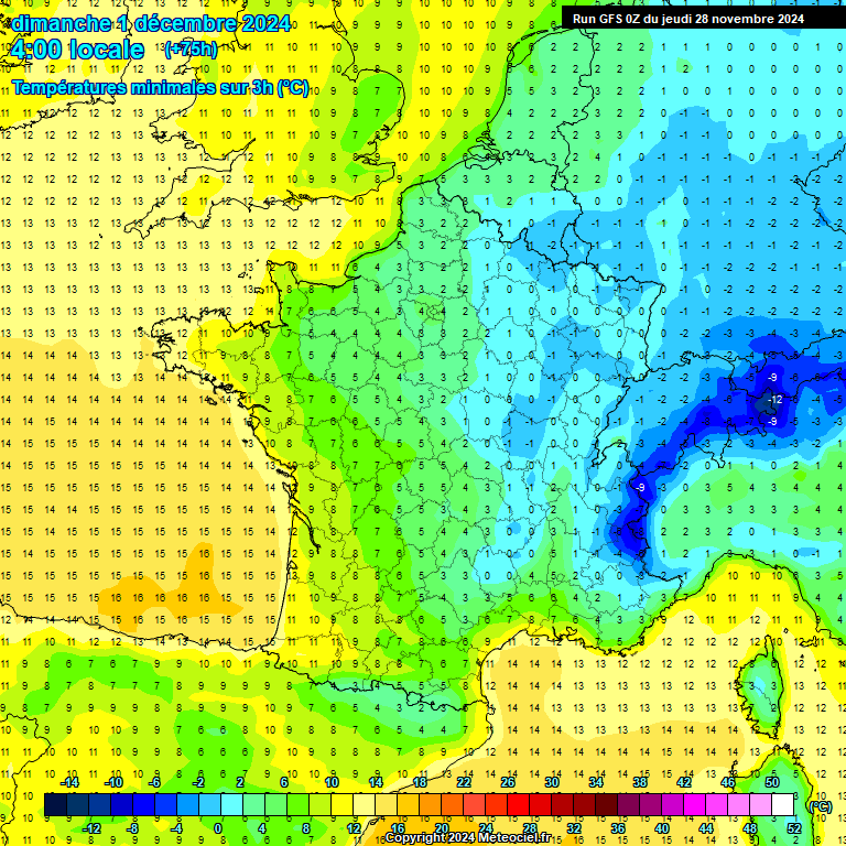 Modele GFS - Carte prvisions 