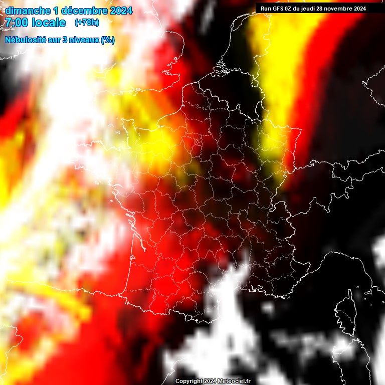 Modele GFS - Carte prvisions 