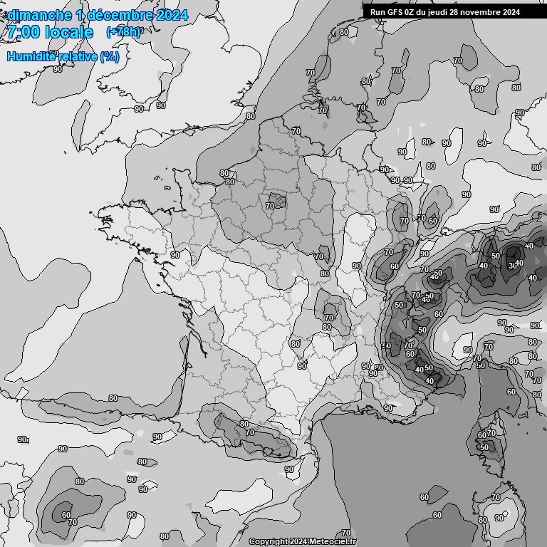 Modele GFS - Carte prvisions 