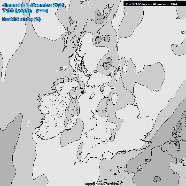 Modele GFS - Carte prvisions 